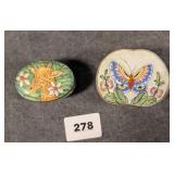 2 Chinese Enamel Dresser or Pill Boxes