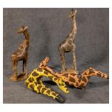 4 Giraffe Figurines, 2 are Shelf Sitters