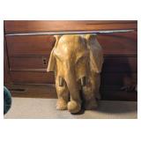 Cerused Oak Elephant Table Base w/ Glass Top