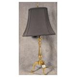 Brass Andiron Form Lamp with Shade