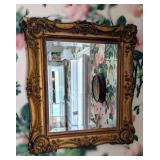 Ornate French Style Gilt Gesso Bevel Glass Mirror