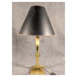Brass Candlestick Lamp w/ Black Shade