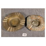 Brass & Silvered Copper Ash Trays