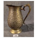 Floral Decorated Brass Water Pitcher