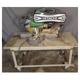 Hitachi Dual Bevel Sliding Compd Miter Saw w/ Cart