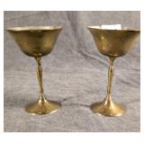 2 Brass Champagne Coupe