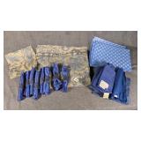 A Group of Blue Table Linens