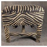 Zebra Print Upholstered Bench