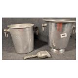 2 Aluminum Ice Buckets & A Scoop