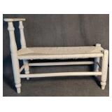 White Woven Seat Bench