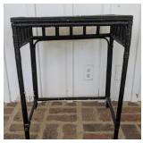 Black Wicker & Rattan Side Table