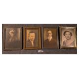 4 Vintage Framed Photograph Portraits