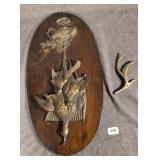 Brass Mounted Plaque & Antler