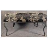 Metal Bench w/ Zebra Upholstery