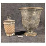 Glass Mosaic Planter Vase & Candle