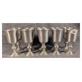 10 International Pewter Water Goblets