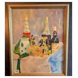 Still Life on Canvas Signed Marriott Little NC Art