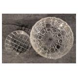 2 Elegant Pressed Glass Serving Bowls
