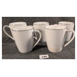 5 Pier 1 Platinum Rim Mugs