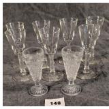 9 Cordial Glasses
