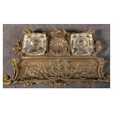 Brass and Glass Inkwell