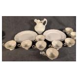 Off White Tea Cups, Plates & Pitcher Some US Zone