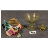 Yellow Stretch Glass, Frog Trinket Box, Shop Fairy