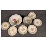 Floral Ceramics - Both Bowls Have Hairline Cracks