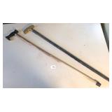 Two Canes, 1 Brass Handled