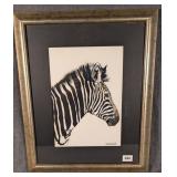 Watercolor Zebra Portrait by Vernon Washington