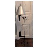 Adjustable Wrought Iron Floor Lamp w/ Silver Shade