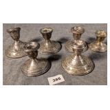 6 Sterling Weighted Candlesticks w/ Issues