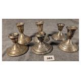 3 Pair Sterling Weighted Candlesticks
