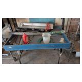 Metal Base Wood Top Shop Table w/ Contents