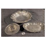 3 Pewter & Aluminum Bowls - 1 w/ Elephants