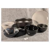 A Collection of Gray & Black Serving Dishes