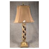 Barley Twist Brass Lamp with Shade