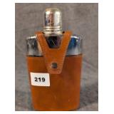 Leather Cased Chrome Flask