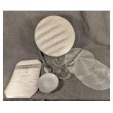 Glittery Silver Bowl, Plates, Place Mats, Etc