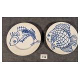2 Fitz and Floyd Les Fish Salad Plates
