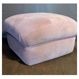 Pink Velveteen Upholstered Ottoman
