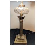 Brass Column Lamp w/ Shade