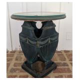 Folksy Urn Shaped Table w/ Glass Top