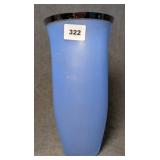 Tall Blue & Platinum Finished Glass Vase
