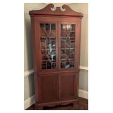 Bench Made Inlaid Mahogany Corner Cabinet