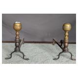 Pair of Brass Andirons