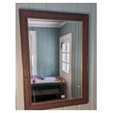Gilt & Wood Tone Framed Beveled Glass Mirror