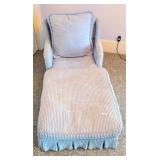 Blue Upholstered Chaise Lounge