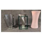 3 Modern Styled Glass Vases