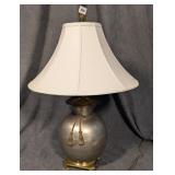 Silver Metal & Brass Lamp w/ Shade